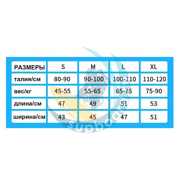 спасательный-жилет-Yon Sub-таблица-размеров